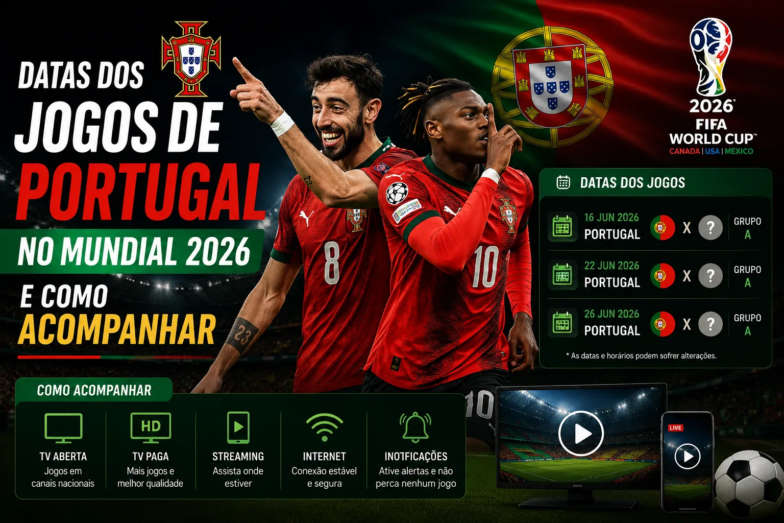 Lista IPTV SPORTV Portugal para ver os jogos de Portugal no Mundial 2026
